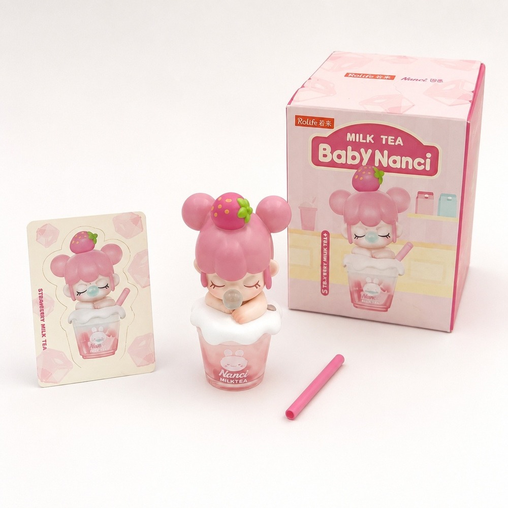 Rolife Baby Nanci Strawberry Milk Tea Figure Blind Box S25FNDXX with Card Box